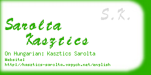 sarolta kasztics business card